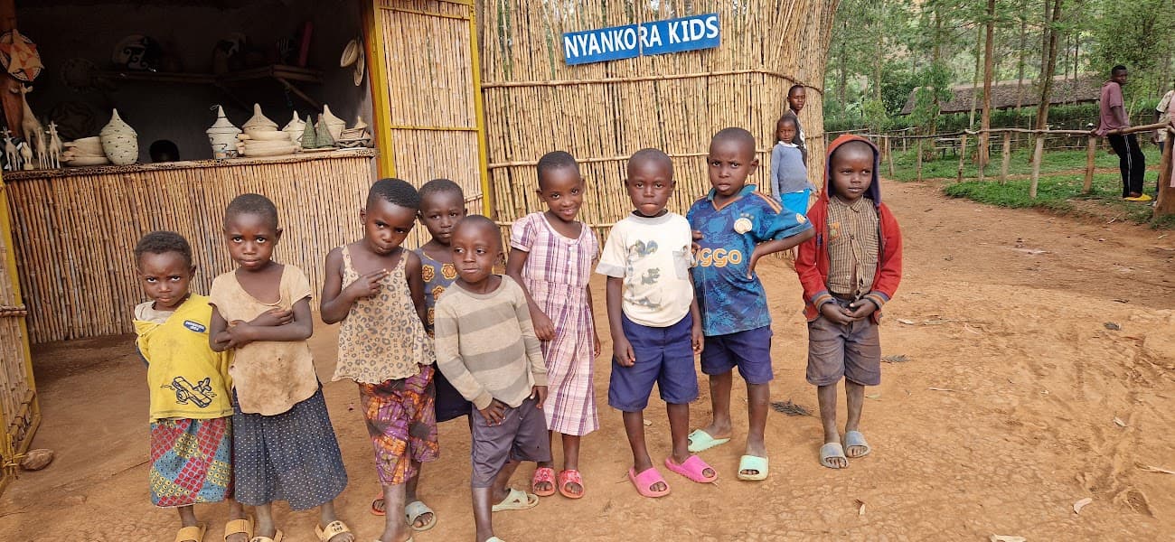 Children gathered at the Nyankora Kids entrance